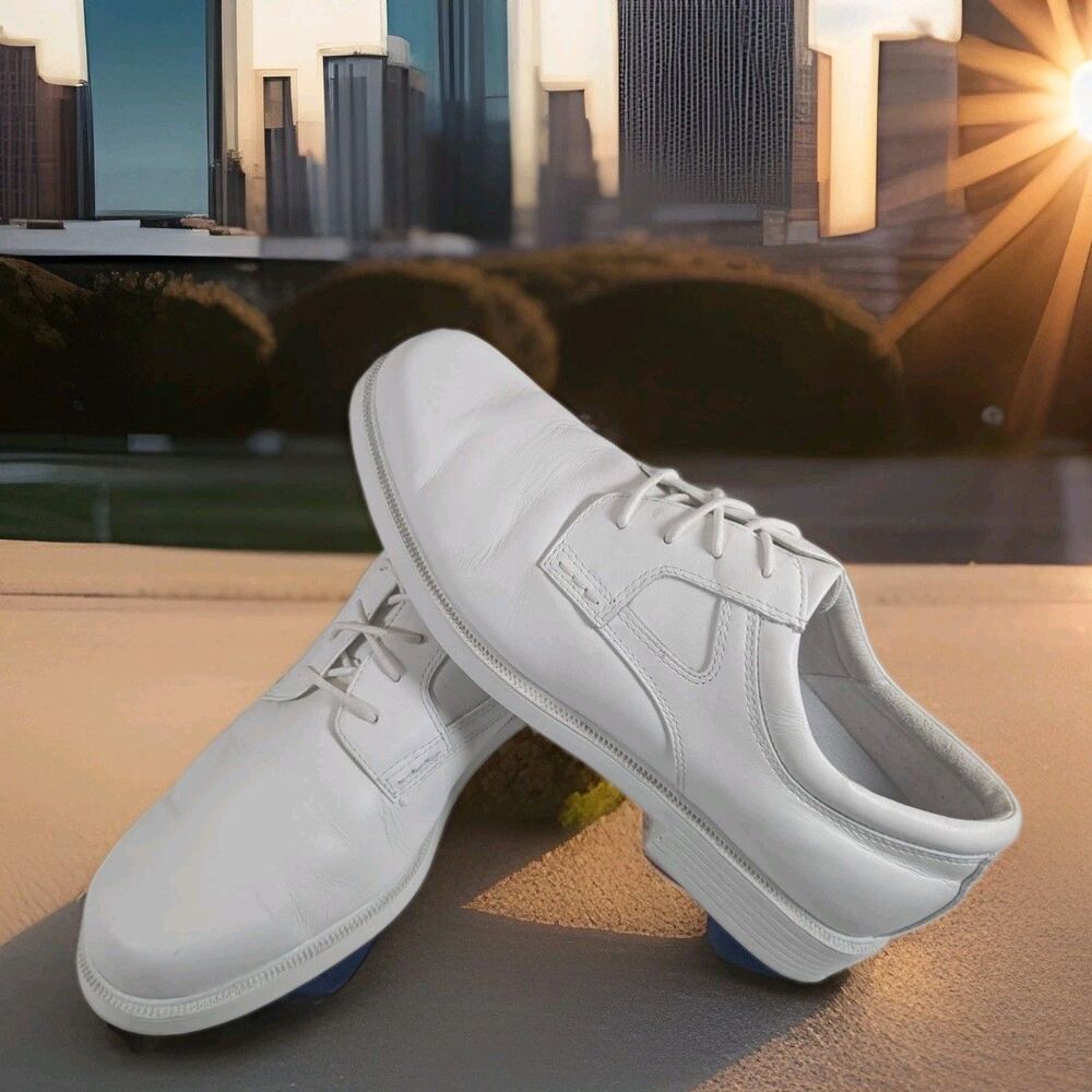 Propet M1271 Men's 12 White Leather Oxford Uniform Shoes Walking Uniform Dress